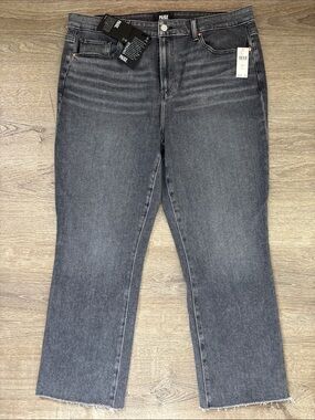 PAIGE CINDY High Rise Straight Ankle Women's Jean Charcoal Gray Plus Size 18 NWT